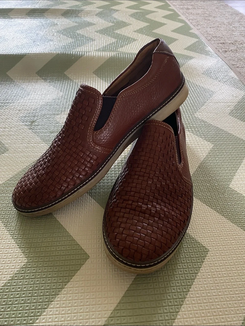 Men's Woven Slip-On Loafers in Brown